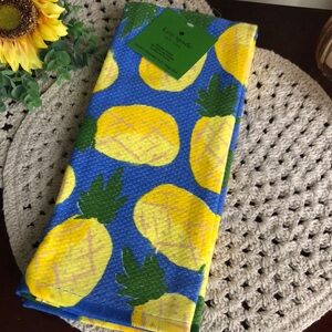 Kate Spade Blue with Pineapple Print Kitchen Towels